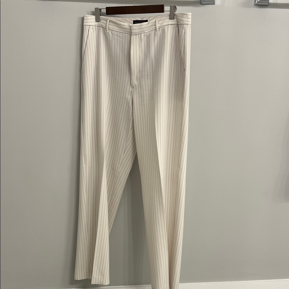 Banana Republic Cream Pinstripe Women's Trousers